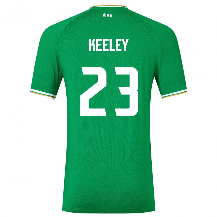 Mænd Irland Josh Keeley #23 Grøn Hjemmebane Spillertrøjer 24-26 Trøje T-Shirt