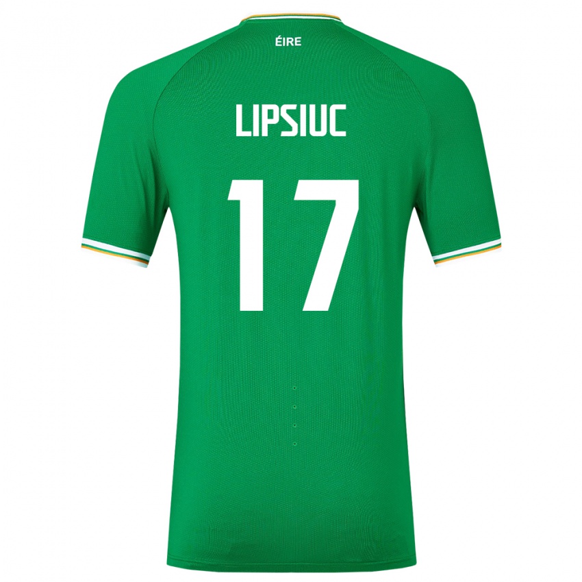 Mænd Irland Darius Lipsiuc #17 Grøn Hjemmebane Spillertrøjer 24-26 Trøje T-Shirt