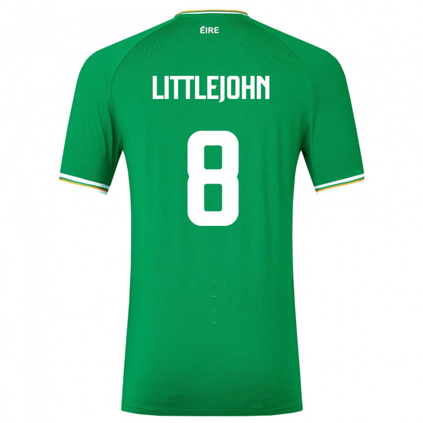 Mænd Irland Ruesha Littlejohn #8 Grøn Hjemmebane Spillertrøjer 24-26 Trøje T-Shirt