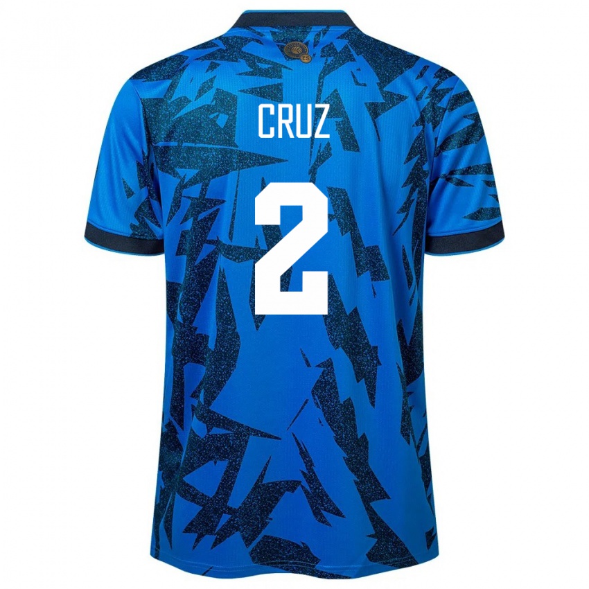 Mænd El Salvador Melvin Cruz #2 Blå Hjemmebane Spillertrøjer 24-26 Trøje T-Shirt