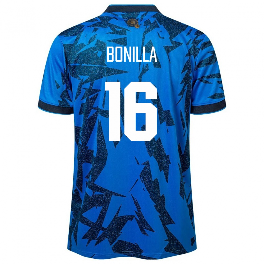 Mænd El Salvador Elmer Bonilla #16 Blå Hjemmebane Spillertrøjer 24-26 Trøje T-Shirt