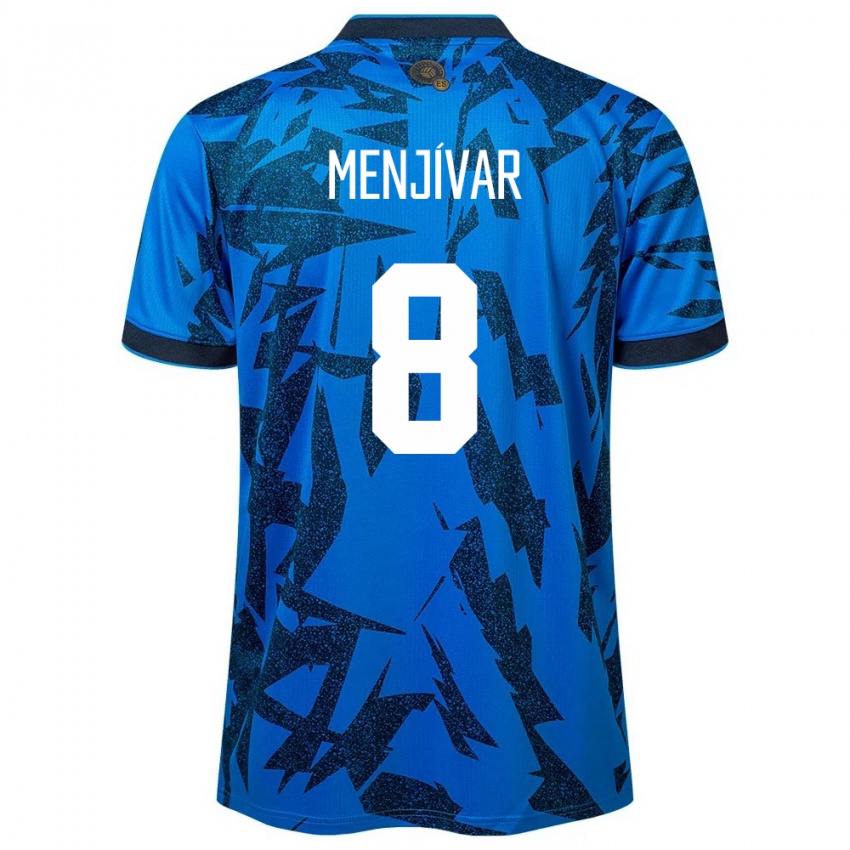 Mænd El Salvador Wálter Menjívar #8 Blå Hjemmebane Spillertrøjer 24-26 Trøje T-Shirt