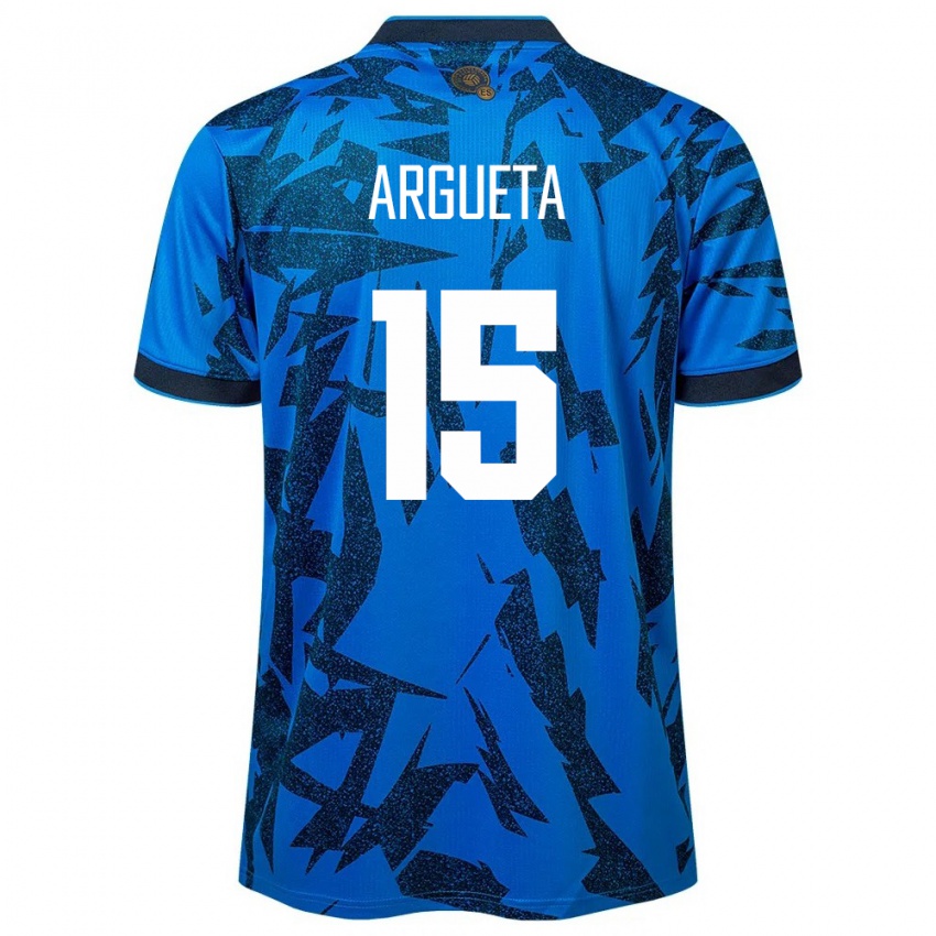 Mænd El Salvador Germán Argueta #15 Blå Hjemmebane Spillertrøjer 24-26 Trøje T-Shirt