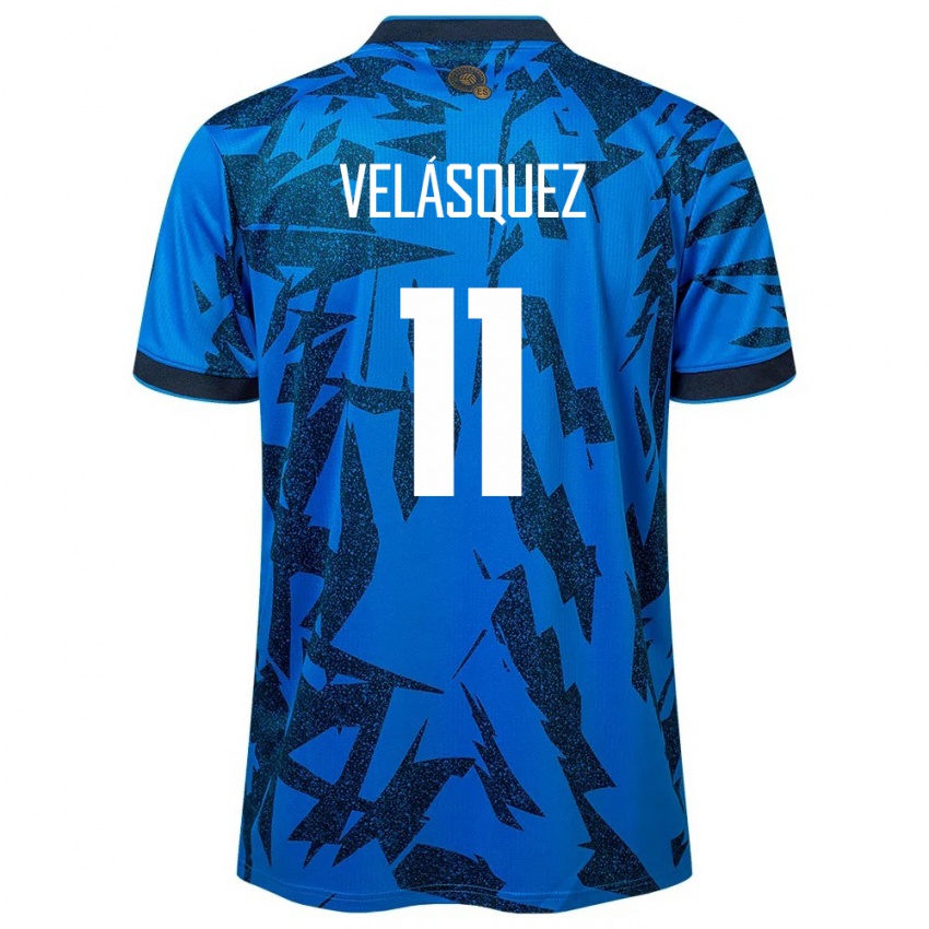 Mænd El Salvador Jackeline Velásquez #11 Blå Hjemmebane Spillertrøjer 24-26 Trøje T-Shirt