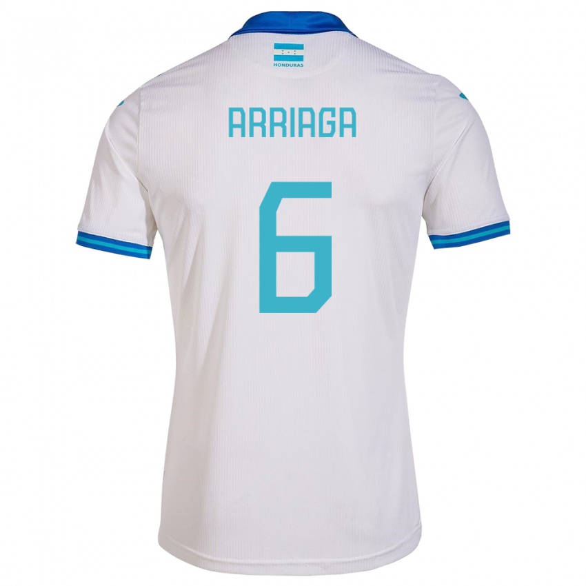 Mænd Honduras Javier Arriaga #6 Hvid Hjemmebane Spillertrøjer 24-26 Trøje T-Shirt