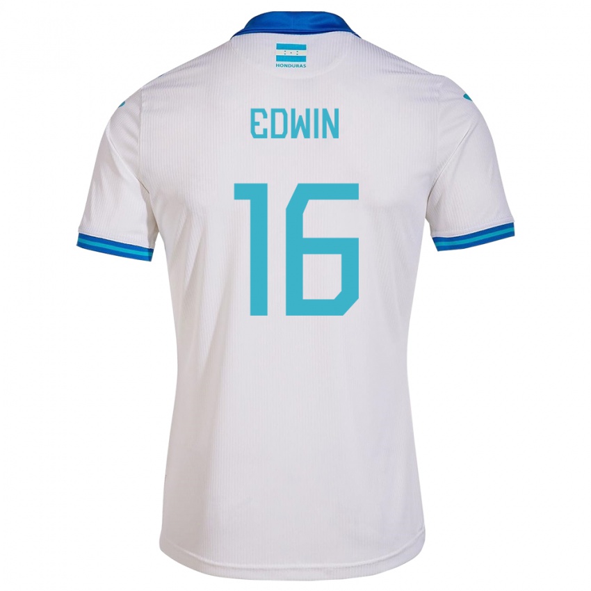 Mænd Honduras Edwin Rodríguez #16 Hvid Hjemmebane Spillertrøjer 24-26 Trøje T-Shirt