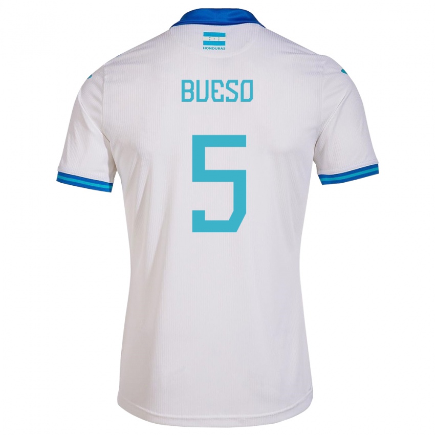 Mænd Honduras Jonathan Bueso #5 Hvid Hjemmebane Spillertrøjer 24-26 Trøje T-Shirt