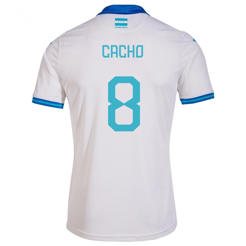 Mænd Honduras Daylor Cacho #8 Hvid Hjemmebane Spillertrøjer 24-26 Trøje T-Shirt