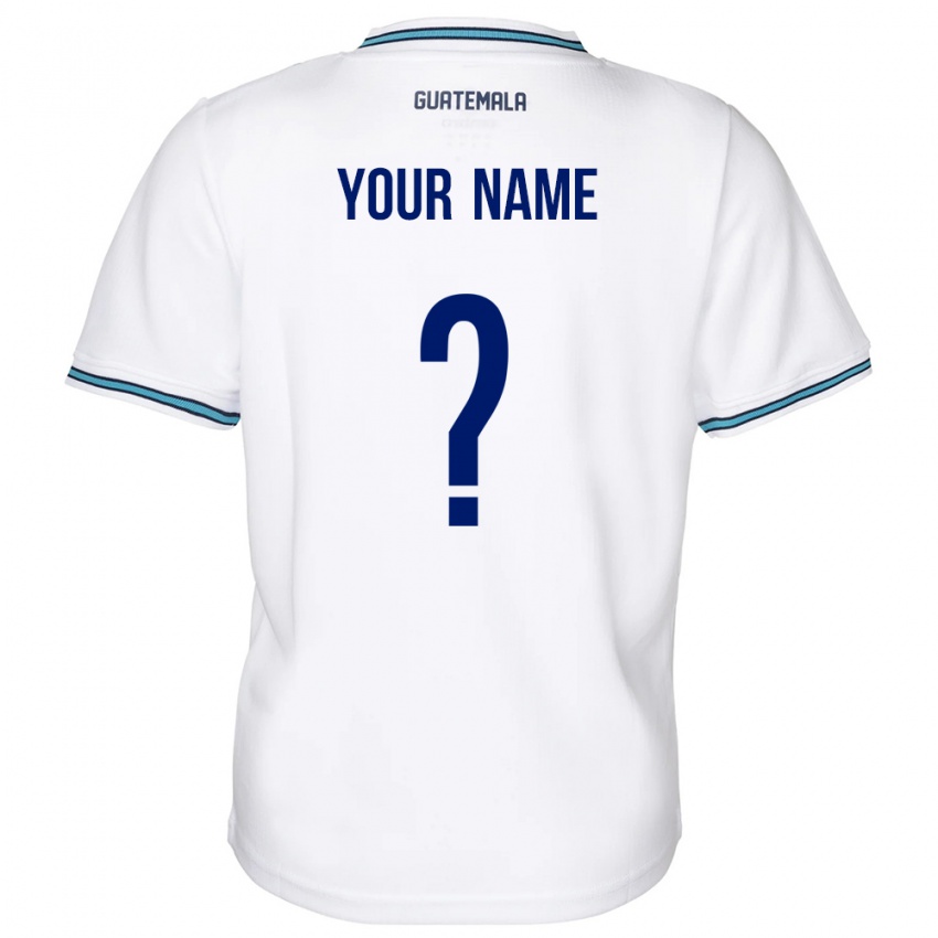 Mænd Guatemala Dit Navn #0 Hvid Hjemmebane Spillertrøjer 24-26 Trøje T-Shirt