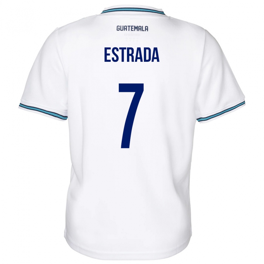 Mænd Guatemala Javier Estrada #7 Hvid Hjemmebane Spillertrøjer 24-26 Trøje T-Shirt