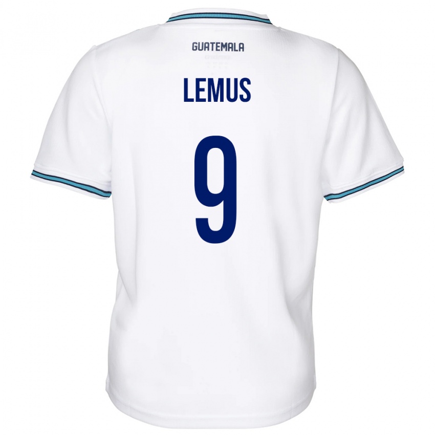 Mænd Guatemala Erick Lemus #9 Hvid Hjemmebane Spillertrøjer 24-26 Trøje T-Shirt