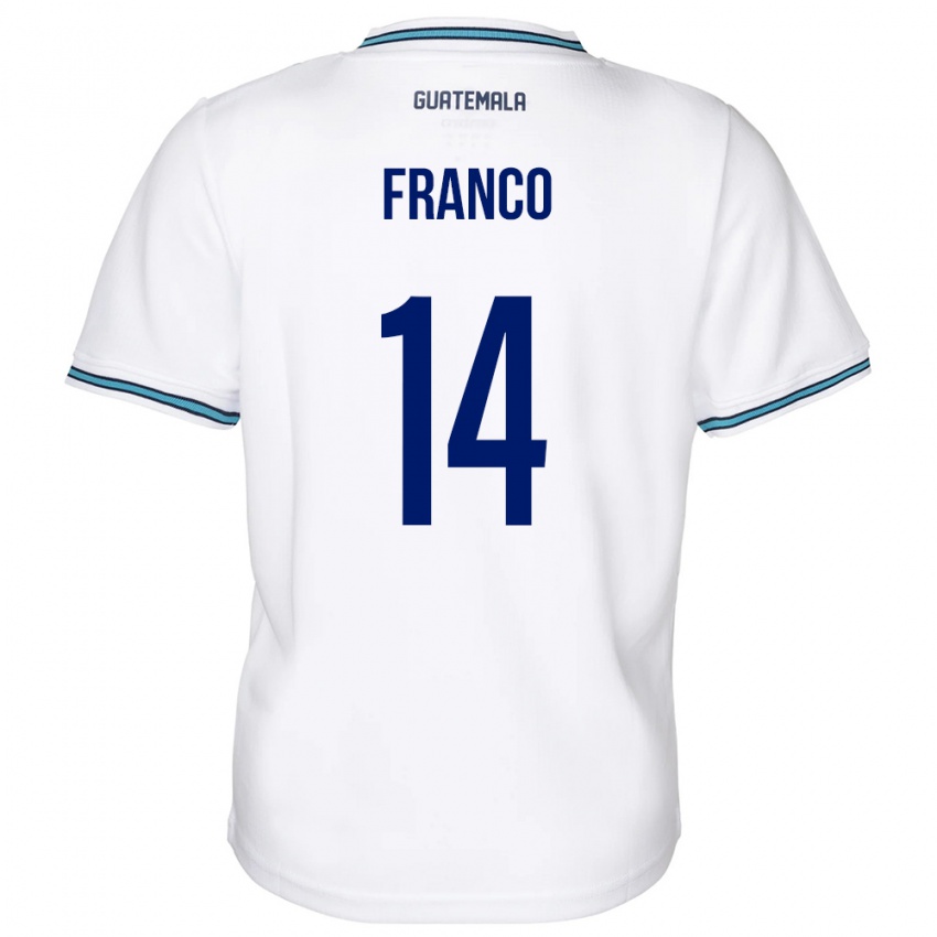 Mænd Guatemala Jonathan Franco #14 Hvid Hjemmebane Spillertrøjer 24-26 Trøje T-Shirt