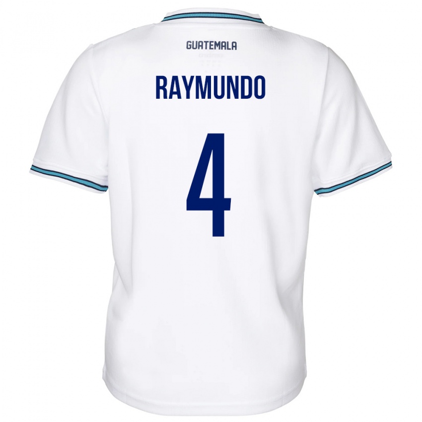 Mænd Guatemala Cristopher Raymundo #4 Hvid Hjemmebane Spillertrøjer 24-26 Trøje T-Shirt