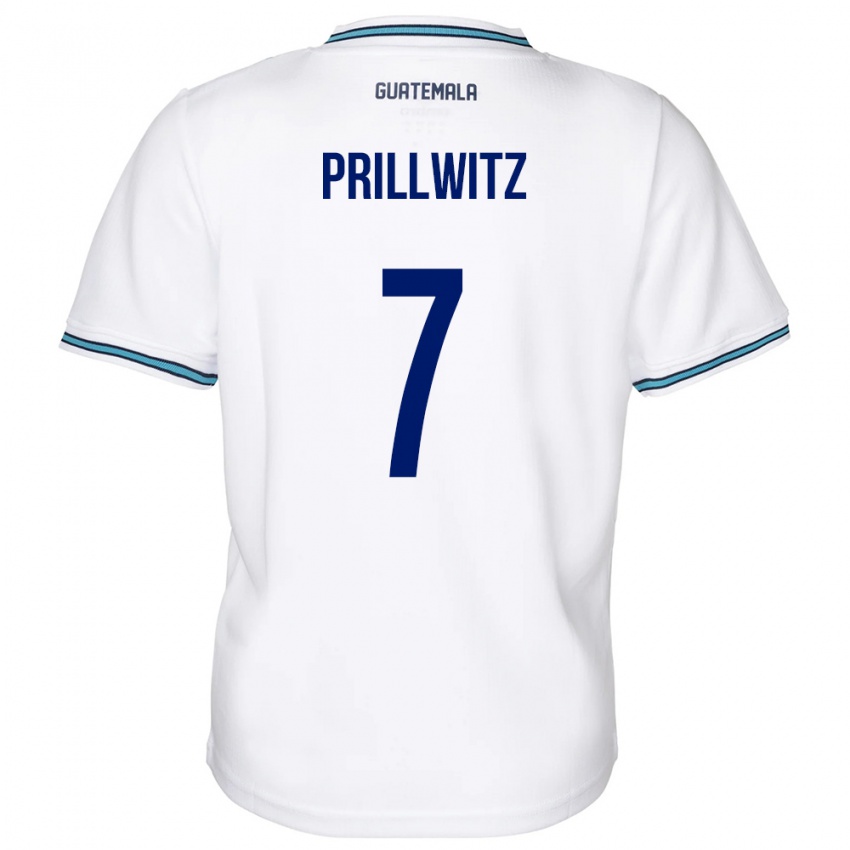 Mænd Guatemala Héctor Prillwitz #7 Hvid Hjemmebane Spillertrøjer 24-26 Trøje T-Shirt