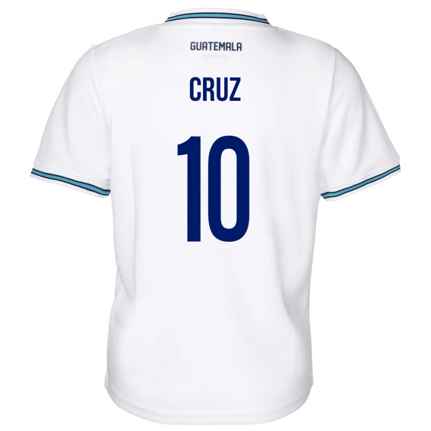 Mænd Guatemala Axel De La Cruz #10 Hvid Hjemmebane Spillertrøjer 24-26 Trøje T-Shirt