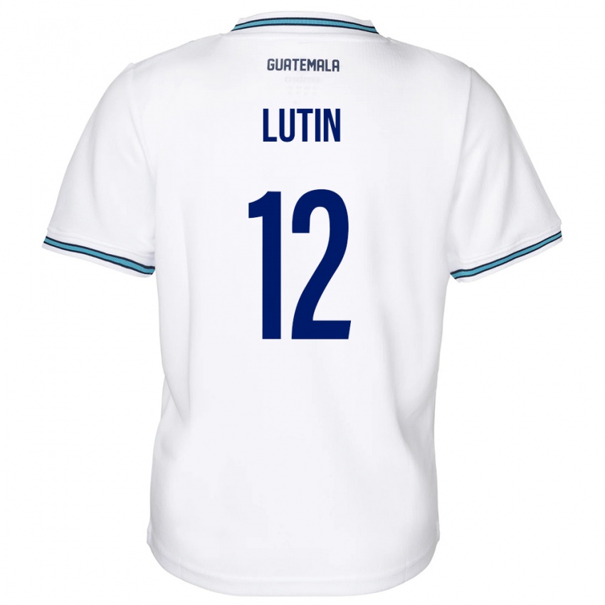 Mænd Guatemala John Lutin #12 Hvid Hjemmebane Spillertrøjer 24-26 Trøje T-Shirt