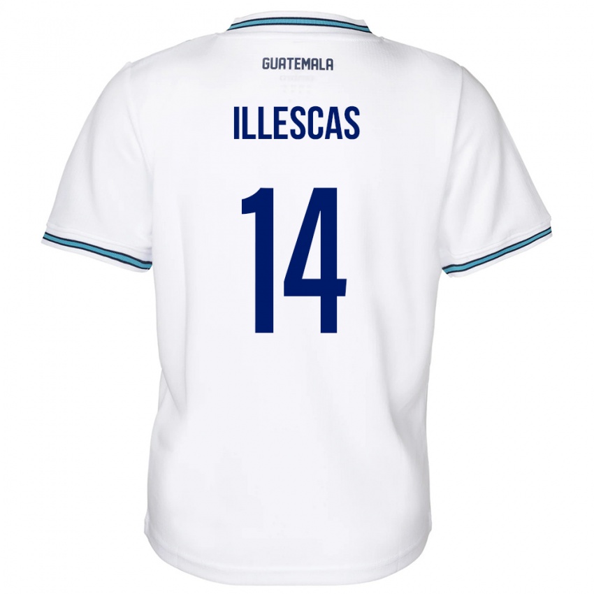 Mænd Guatemala Kevin Illescas #14 Hvid Hjemmebane Spillertrøjer 24-26 Trøje T-Shirt