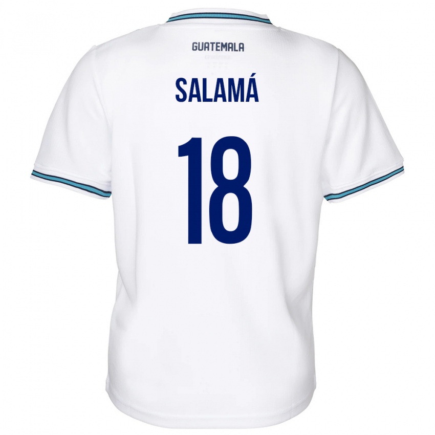 Mænd Guatemala Anthony Salamá #18 Hvid Hjemmebane Spillertrøjer 24-26 Trøje T-Shirt