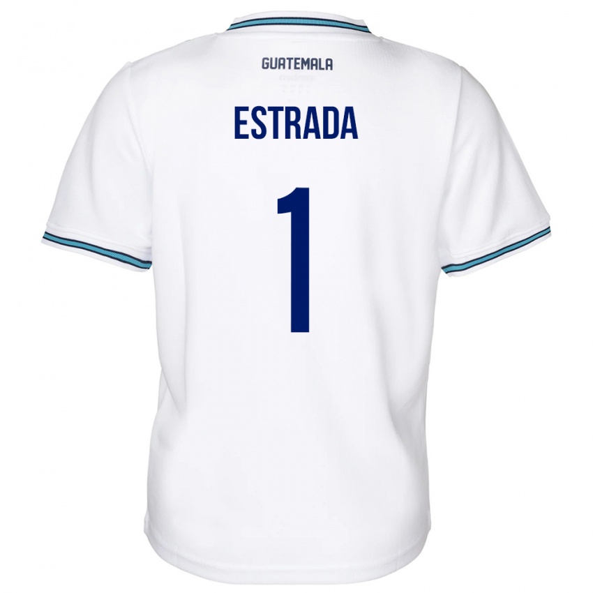 Mænd Guatemala Alexia Estrada #1 Hvid Hjemmebane Spillertrøjer 24-26 Trøje T-Shirt