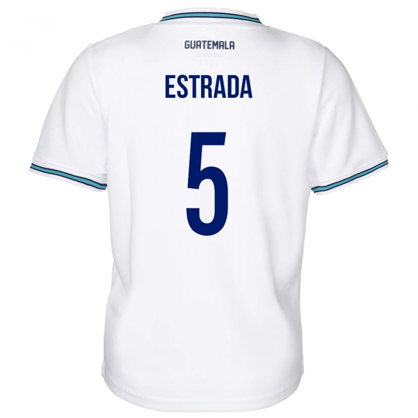 Mænd Guatemala Elizabeth Estrada #5 Hvid Hjemmebane Spillertrøjer 24-26 Trøje T-Shirt