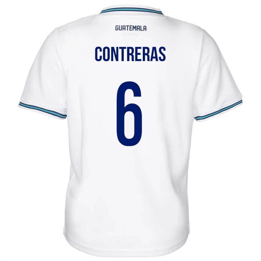 Mænd Guatemala María Contreras #6 Hvid Hjemmebane Spillertrøjer 24-26 Trøje T-Shirt