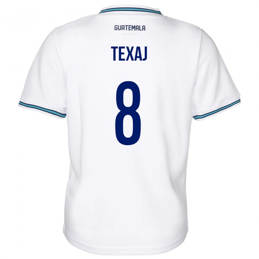 Mænd Guatemala Elisa Texaj #8 Hvid Hjemmebane Spillertrøjer 24-26 Trøje T-Shirt