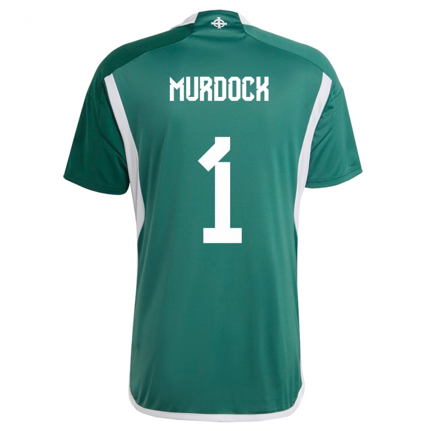 Mænd Nordirland Will Murdock #1 Grøn Hjemmebane Spillertrøjer 24-26 Trøje T-Shirt