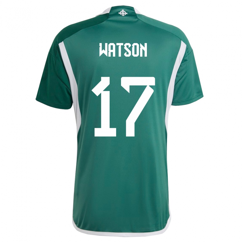 Mænd Nordirland Alex Watson #17 Grøn Hjemmebane Spillertrøjer 24-26 Trøje T-Shirt