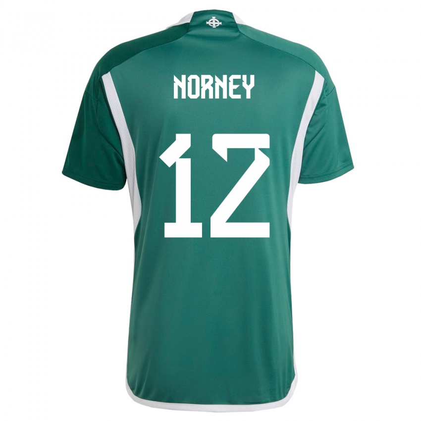 Mænd Nordirland Rachael Norney #12 Grøn Hjemmebane Spillertrøjer 24-26 Trøje T-Shirt