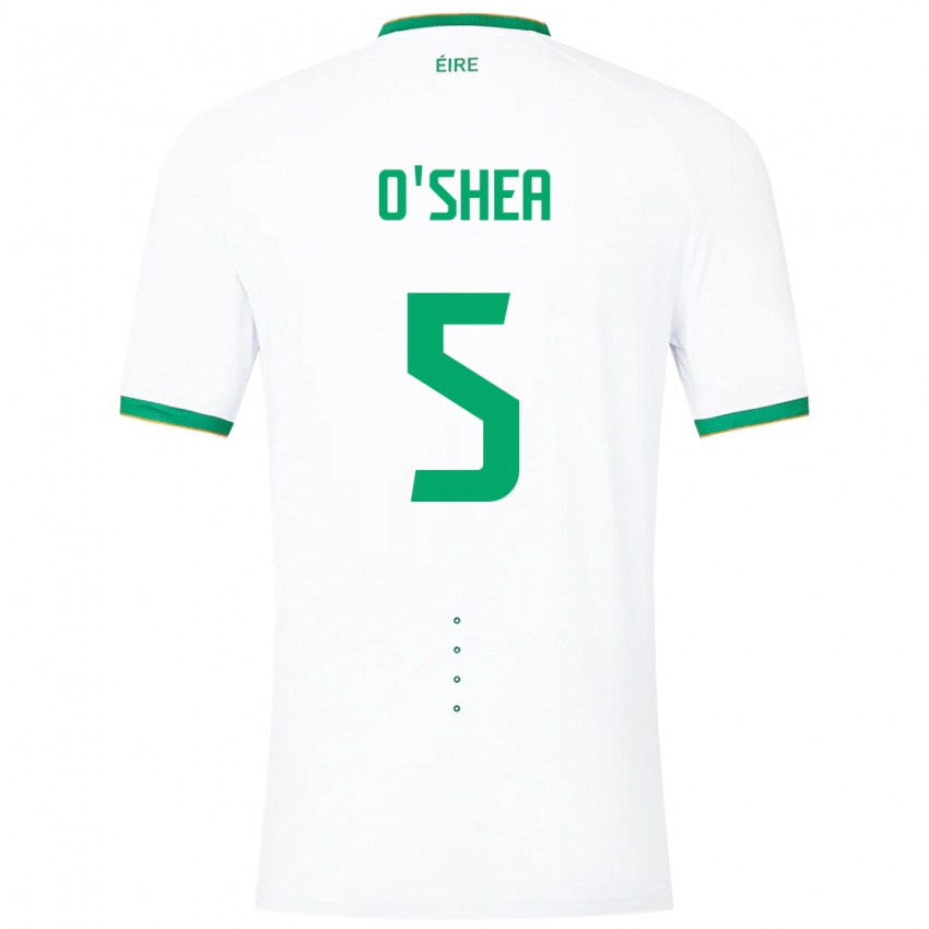 Mænd Irland Dara O'shea #5 Hvid Udebane Spillertrøjer 24-26 Trøje T-Shirt