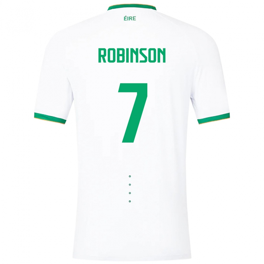 Mænd Irland Callum Robinson #7 Hvid Udebane Spillertrøjer 24-26 Trøje T-Shirt