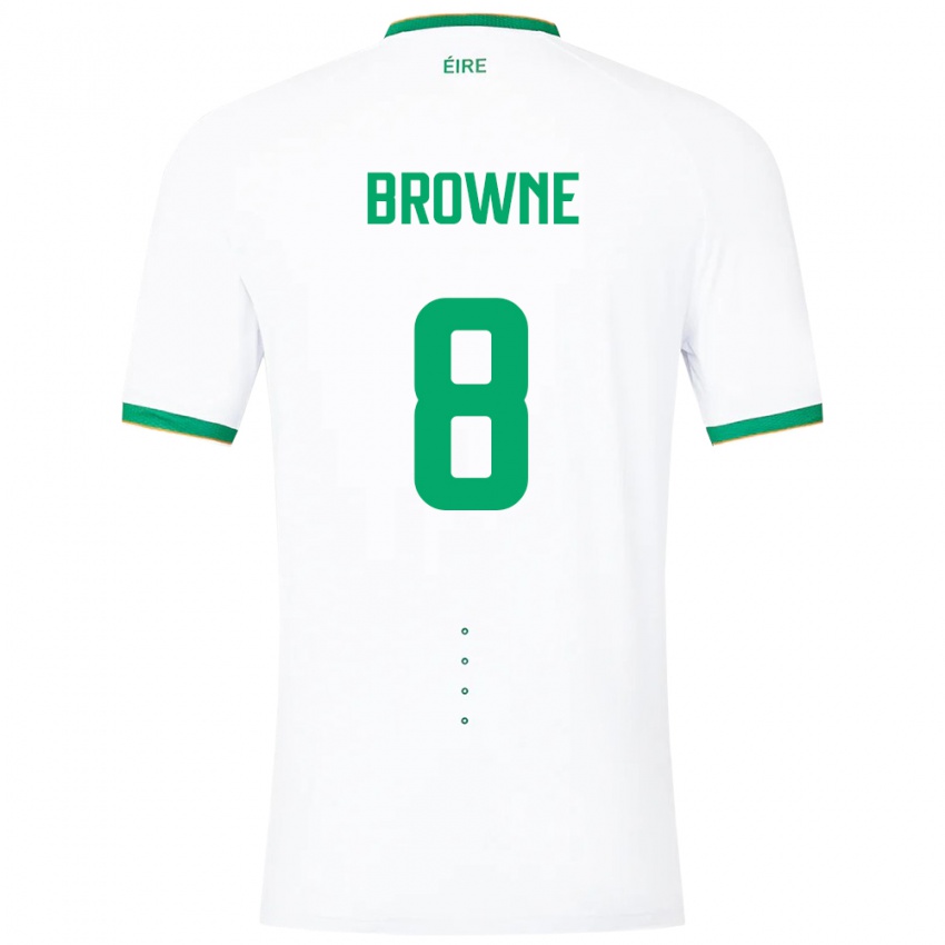 Mænd Irland Alan Browne #8 Hvid Udebane Spillertrøjer 24-26 Trøje T-Shirt