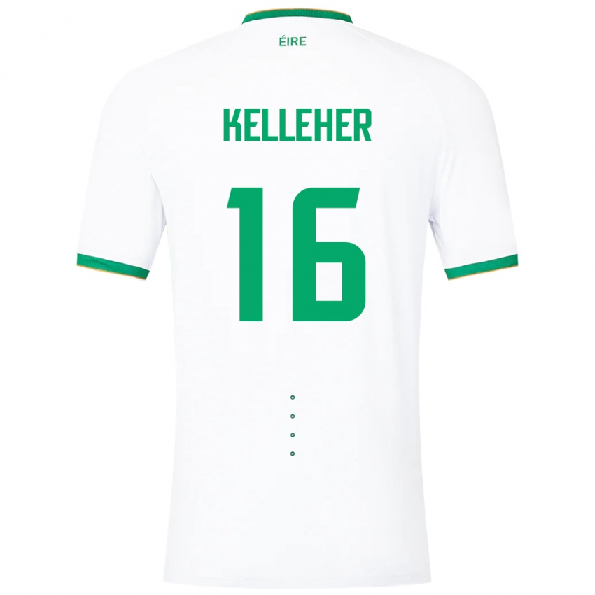 Mænd Irland Caoimhín Kelleher #16 Hvid Udebane Spillertrøjer 24-26 Trøje T-Shirt