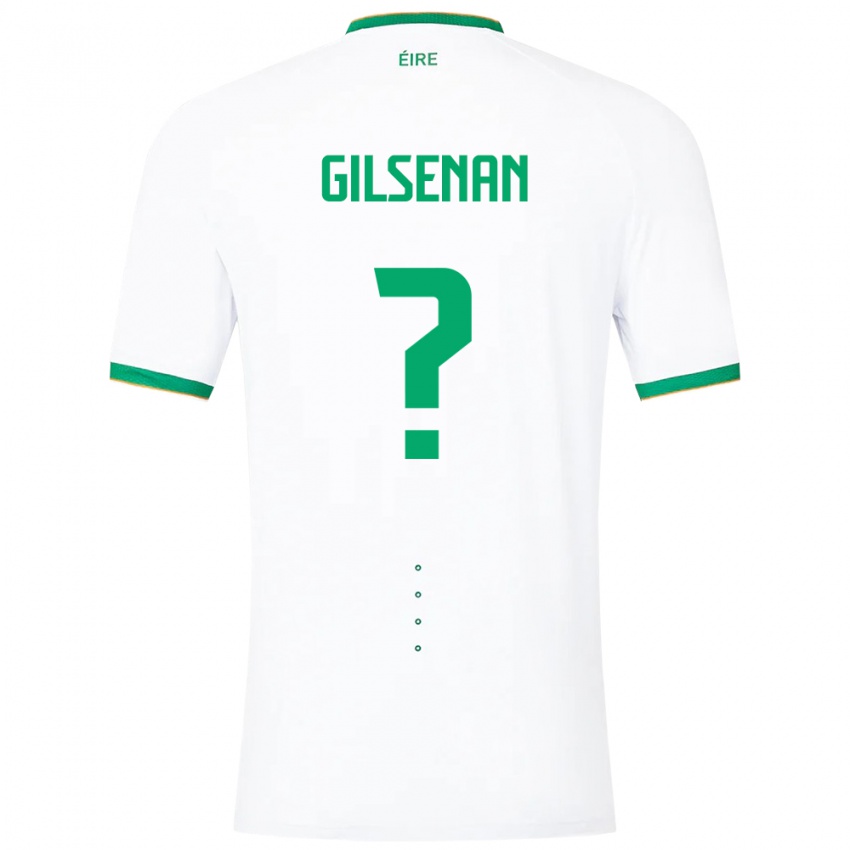 Mænd Irland Zak Gilsenan #0 Hvid Udebane Spillertrøjer 24-26 Trøje T-Shirt