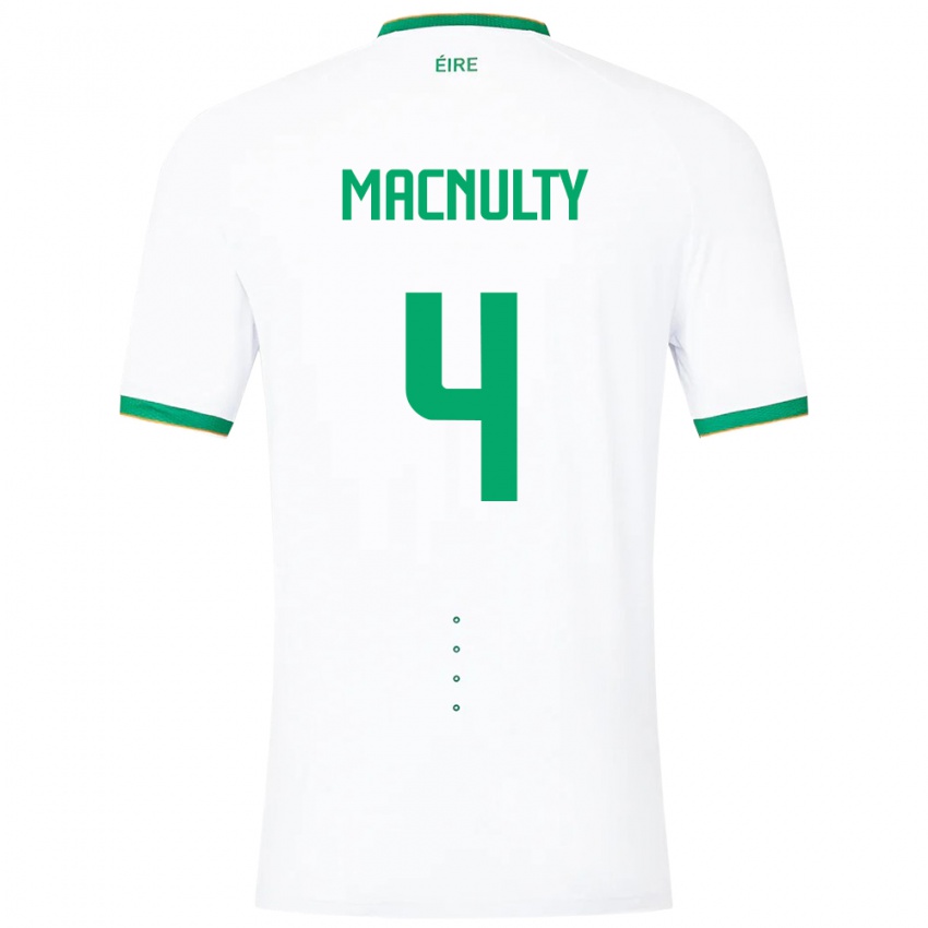 Mænd Irland Anselmo García Macnulty #4 Hvid Udebane Spillertrøjer 24-26 Trøje T-Shirt