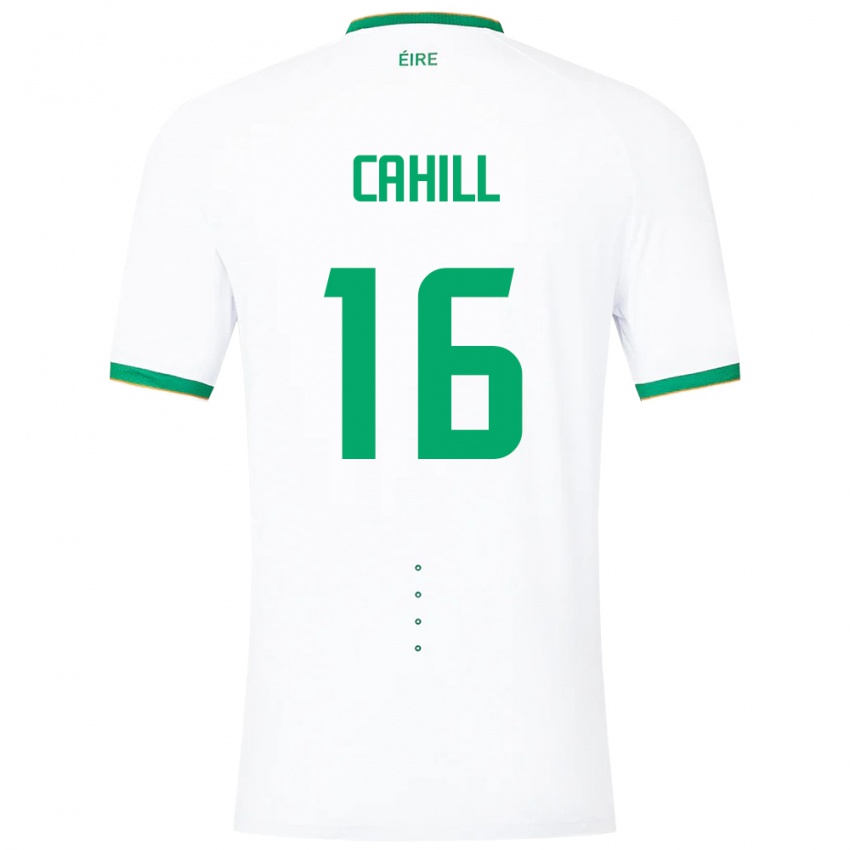 Mænd Irland Killian Cahill #16 Hvid Udebane Spillertrøjer 24-26 Trøje T-Shirt