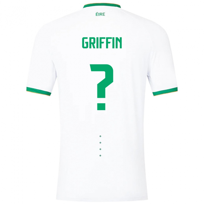 Mænd Irland Jake Griffin #0 Hvid Udebane Spillertrøjer 24-26 Trøje T-Shirt