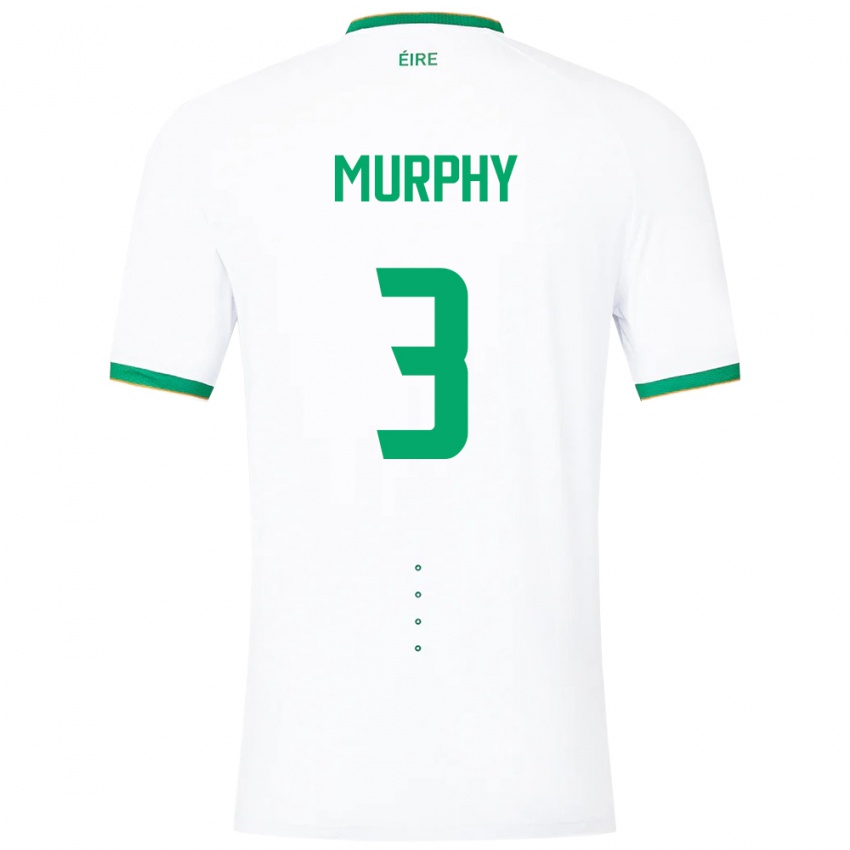 Mænd Irland Alex Murphy #3 Hvid Udebane Spillertrøjer 24-26 Trøje T-Shirt