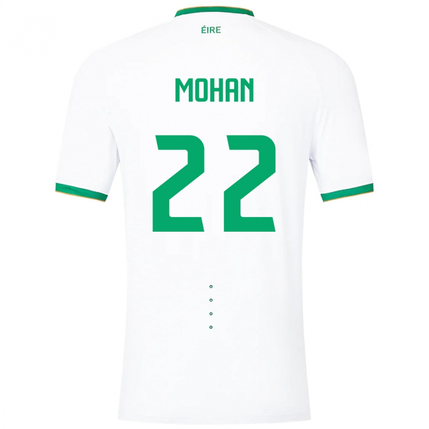 Mænd Irland Stephen Mohan #22 Hvid Udebane Spillertrøjer 24-26 Trøje T-Shirt