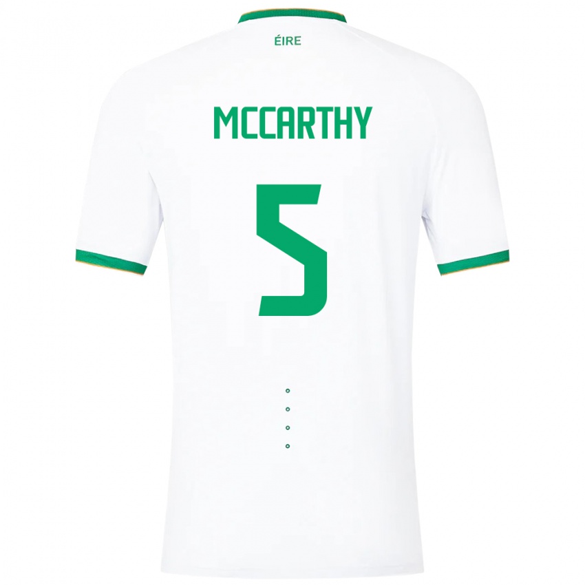 Mænd Irland Taylor Mccarthy #5 Hvid Udebane Spillertrøjer 24-26 Trøje T-Shirt