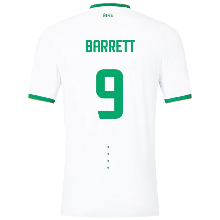 Mænd Irland Amber Barrett #9 Hvid Udebane Spillertrøjer 24-26 Trøje T-Shirt