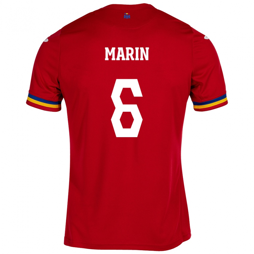 Mænd Rumænien Marius Marin #6 Rød Udebane Spillertrøjer 24-26 Trøje T-Shirt