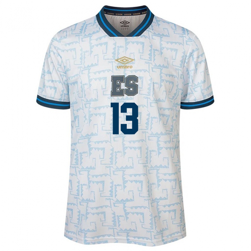 Mænd El Salvador Tereso Benítez #13 Hvid Udebane Spillertrøjer 24-26 Trøje T-Shirt