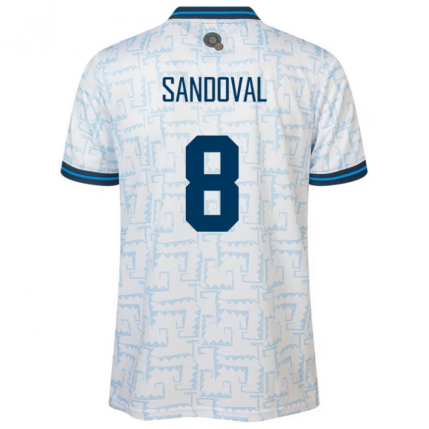 Mænd El Salvador Emerson Sandoval #8 Hvid Udebane Spillertrøjer 24-26 Trøje T-Shirt