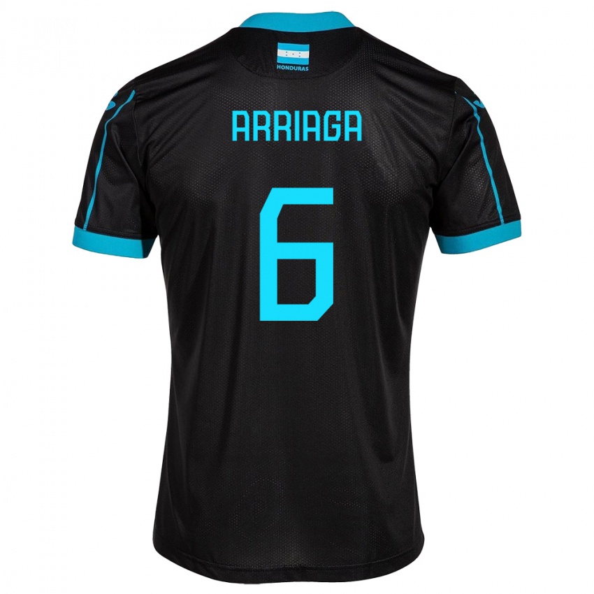 Mænd Honduras Javier Arriaga #6 Sort Udebane Spillertrøjer 24-26 Trøje T-Shirt