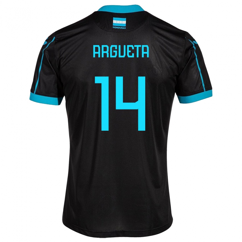 Mænd Honduras Carlos Argueta #14 Sort Udebane Spillertrøjer 24-26 Trøje T-Shirt