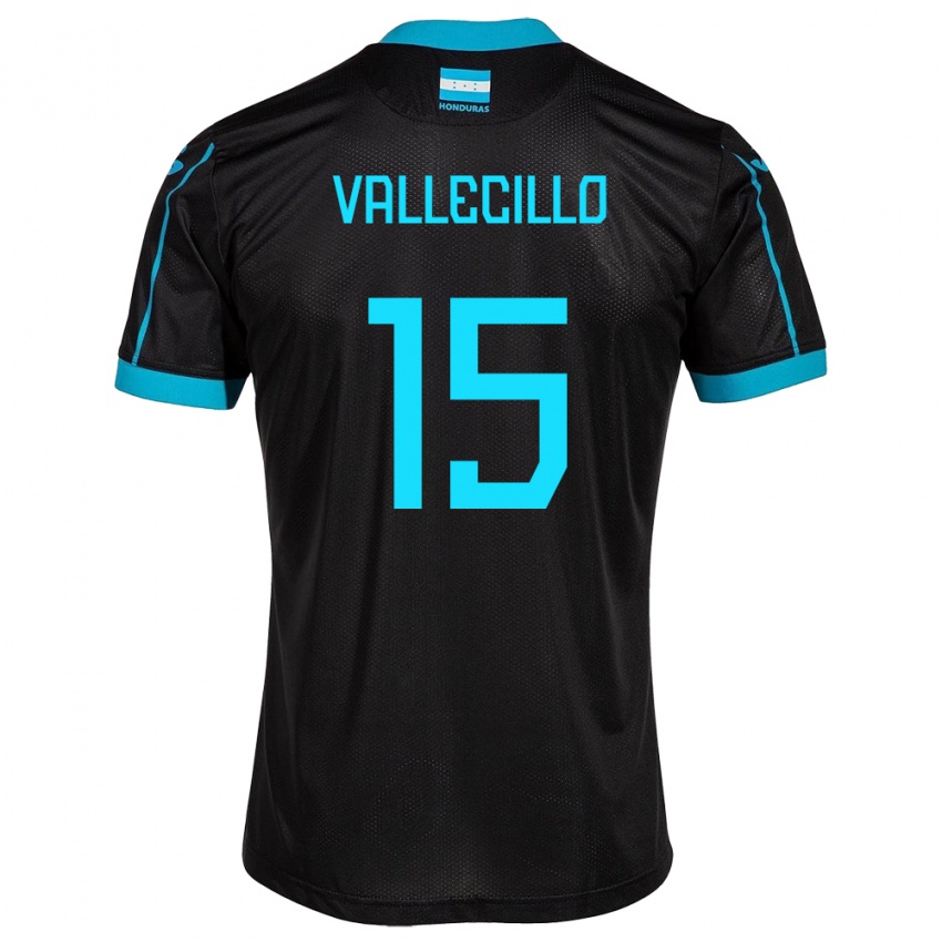 Mænd Honduras Eric Vallecillo #15 Sort Udebane Spillertrøjer 24-26 Trøje T-Shirt