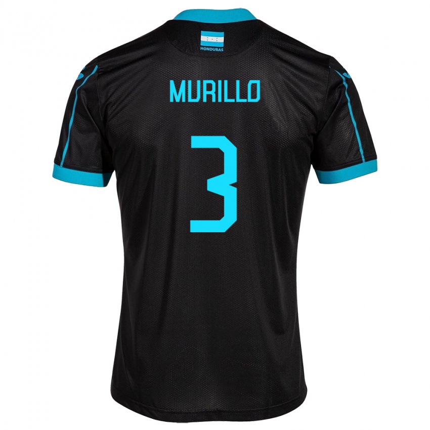 Mænd Honduras Bárbara Murillo #3 Sort Udebane Spillertrøjer 24-26 Trøje T-Shirt