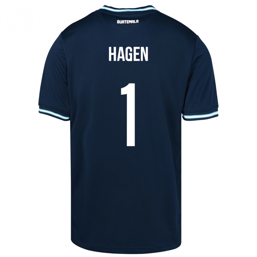 Mænd Guatemala Nicholas Hagen #1 Blå Udebane Spillertrøjer 24-26 Trøje T-Shirt