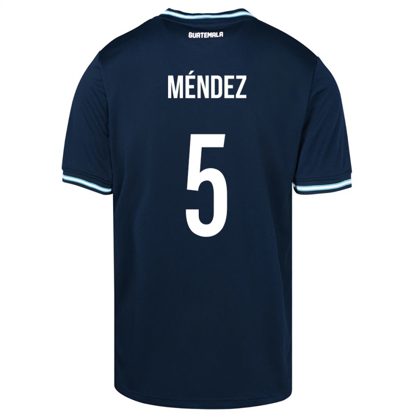 Mænd Guatemala Diego Méndez #5 Blå Udebane Spillertrøjer 24-26 Trøje T-Shirt